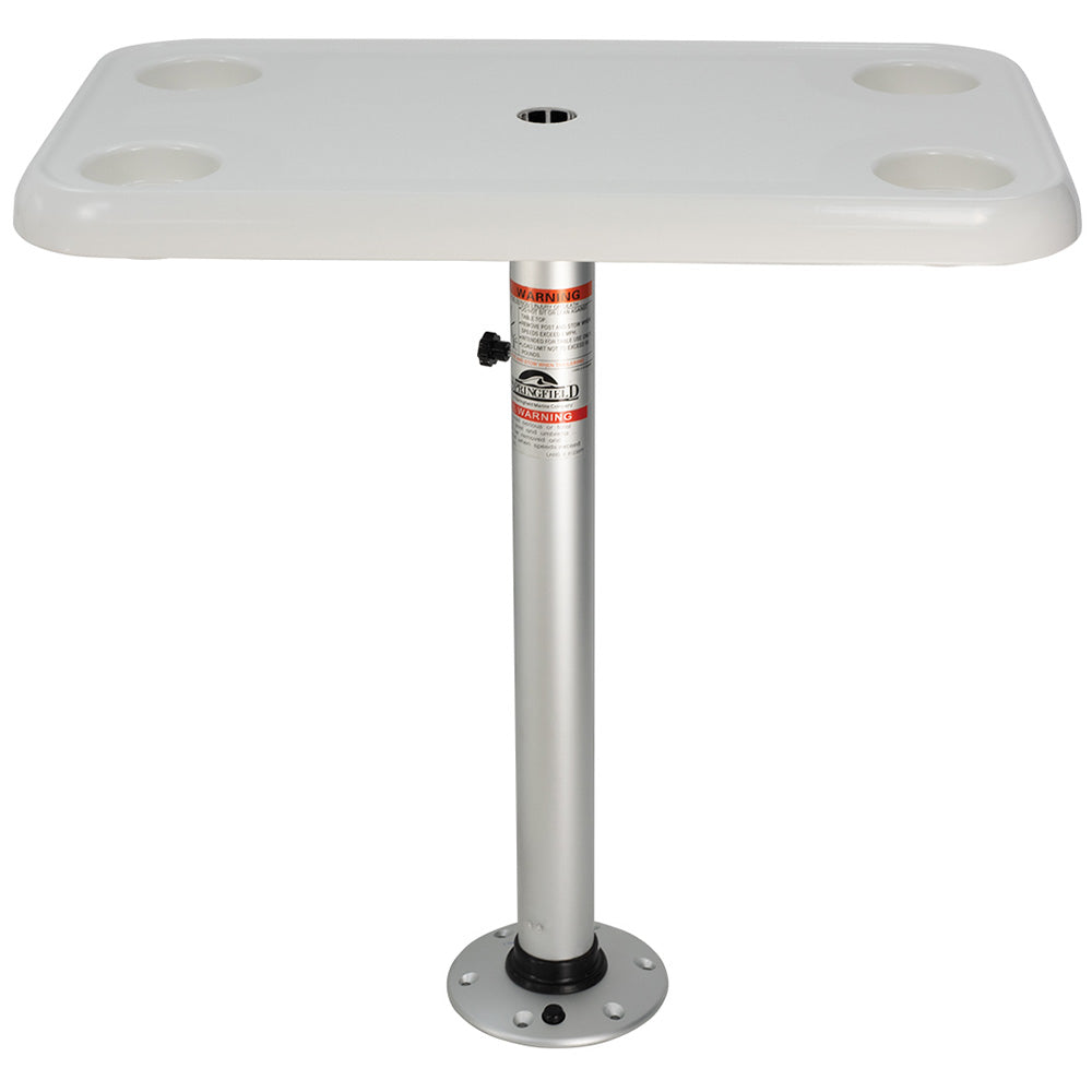 Ensemble de table rectangulaire Springfield 16" x 28" - Verrouillage fileté blanc