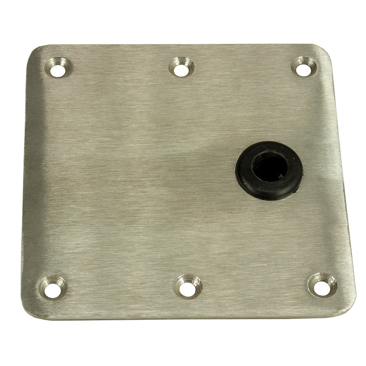 Springfield Marine KingPin 7x7 stainless steel offset seating with square base, durable boat seat for marine comfort and style.