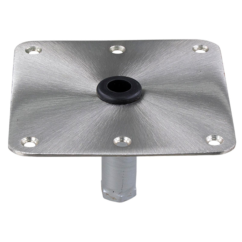 Springfield Marine KingPin 7x7 stainless steel square threaded base for boat seating, durable and corrosion-resistant.