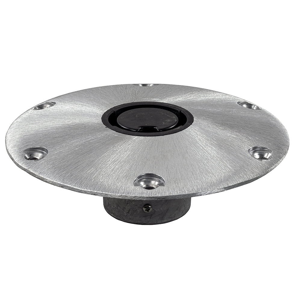 Springfield Marine plug-in 9-inch round base for 2-3/8 inch post, used in boat seating with durable marine-grade design.