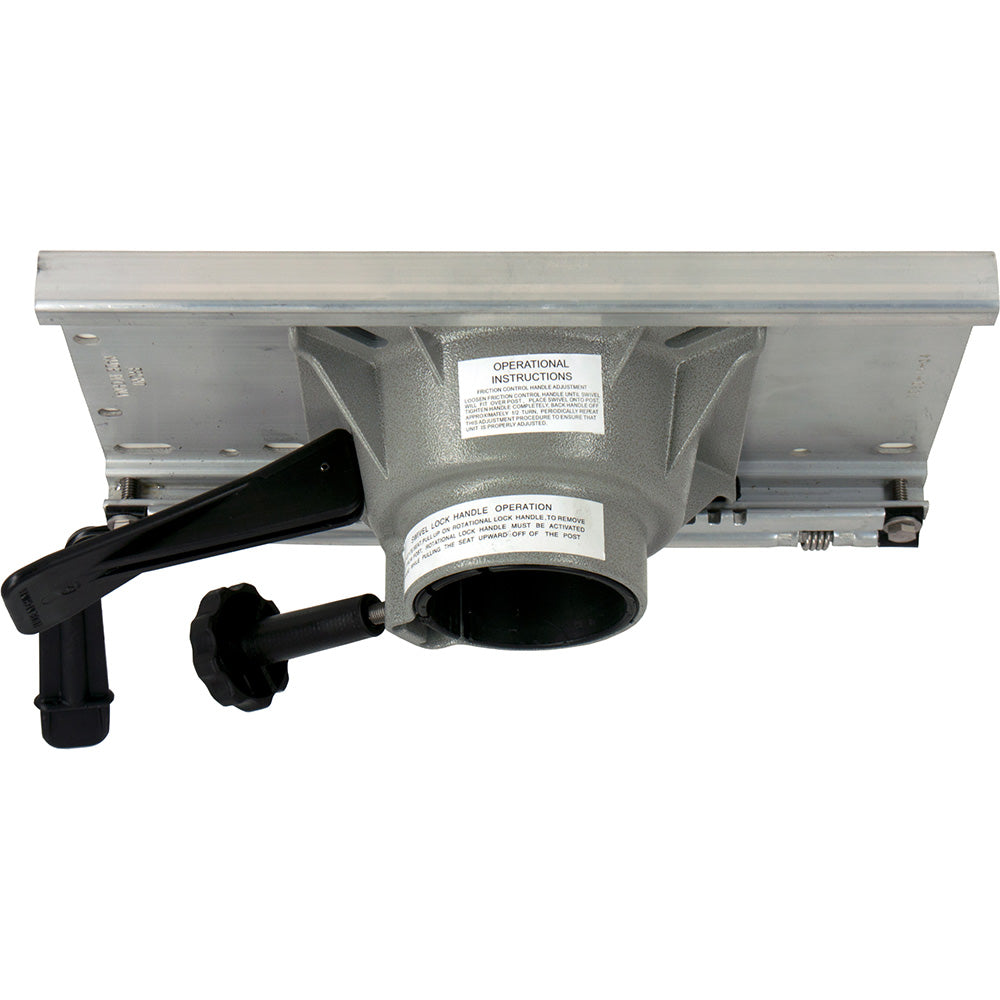Springfield Marine Trac-Lock swivel and slide boat seat mount for 2-7/8 inch posts, non-locking, designed for marine seating.