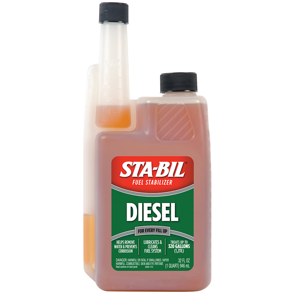 STA-BIL Diesel Formula Fuel Stabilizer 32oz bottle for cleaning and performance improvement of diesel engines.