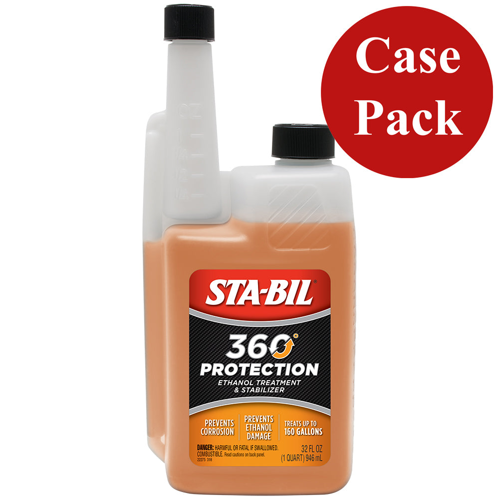Six 32oz bottles of STA-BIL In-Season Protection fuel system cleaner, designed to keep engines running smoothly.