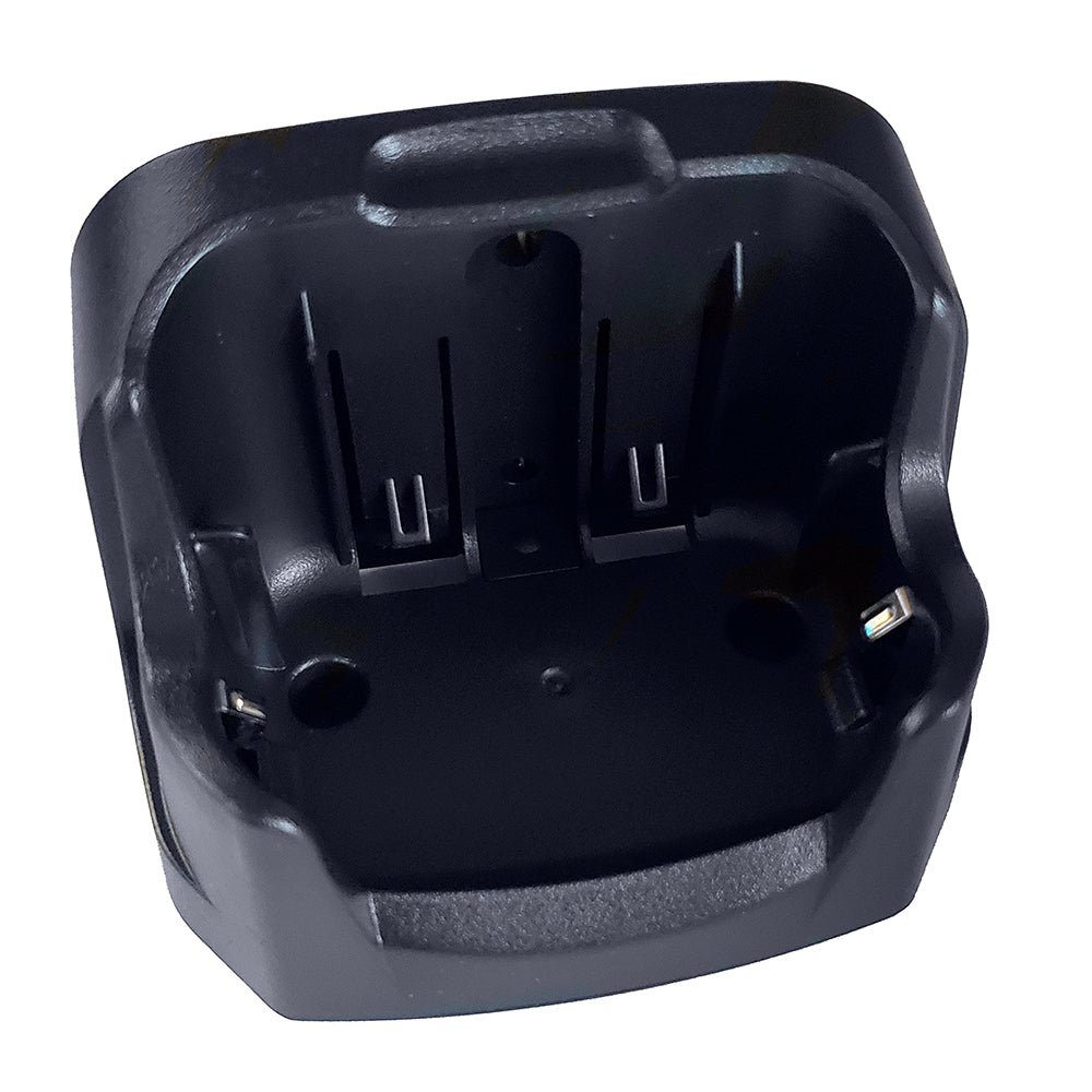 Standard Horizon HX210 charger cradle accessory, black plastic holder with charging port for radio device.