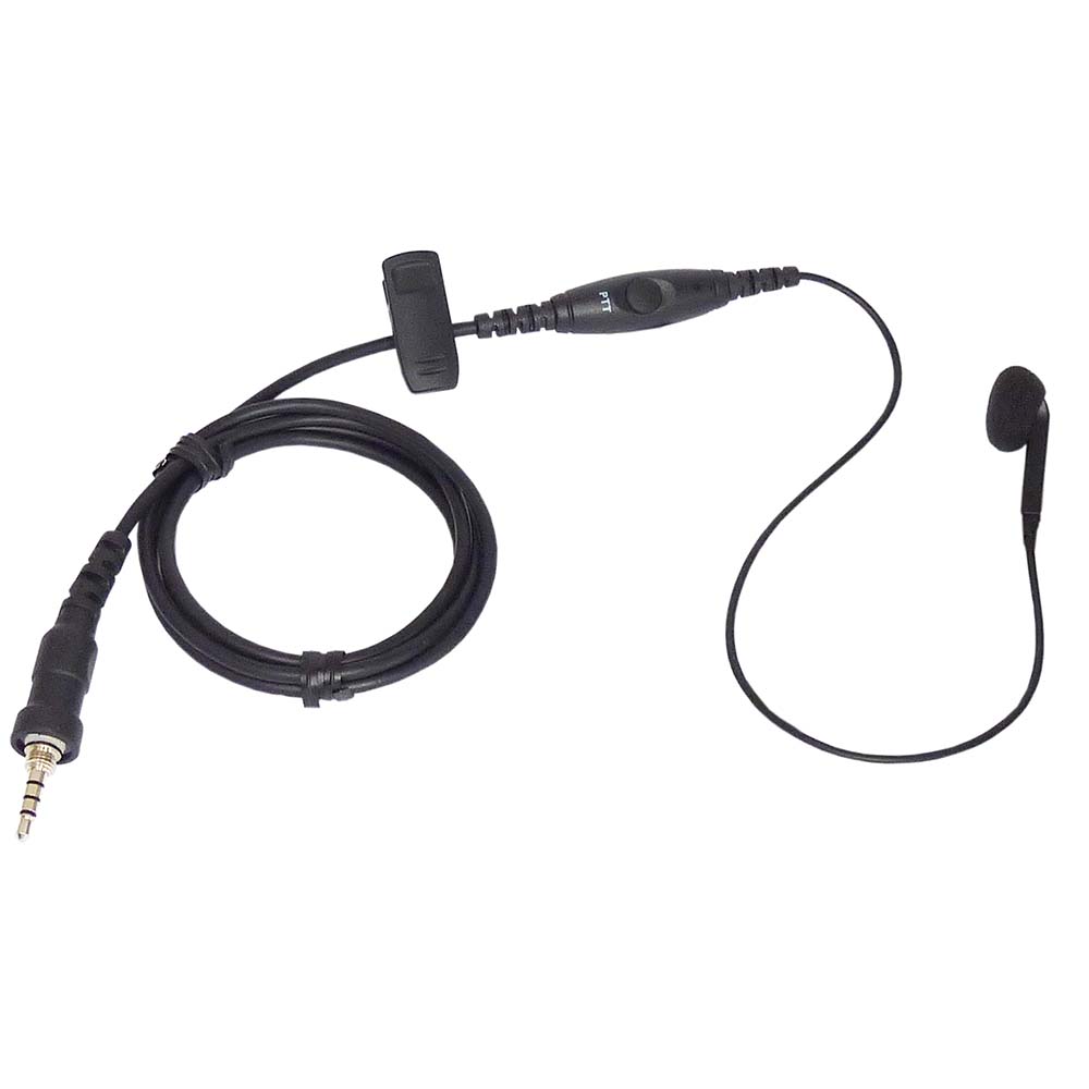Standard Horizon SSM-517A earpiece microphone for HX270, HX370, HX471, HX400 radios, accessory with clear earpiece and microphone.