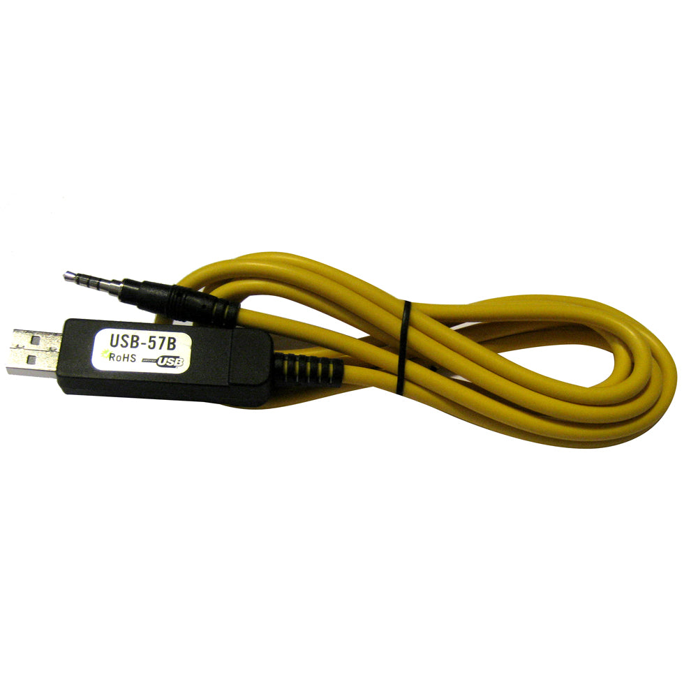 Standard Horizon USB-57B PC programming cable for radio accessories, black cable with USB and programming connector ends