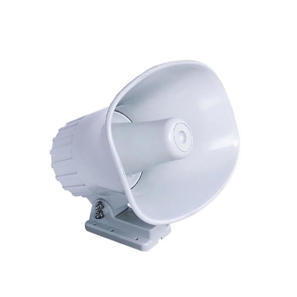 White Standard Horizon 240SW 5 x 8 Hailer/PA Horn, marine communication loudspeaker with durable design and clear sound.