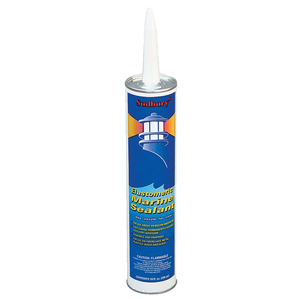 Sudbury Elastomeric Marine Sealant in a white 10oz cartridge, suitable for waterproof sealing and marine applications.