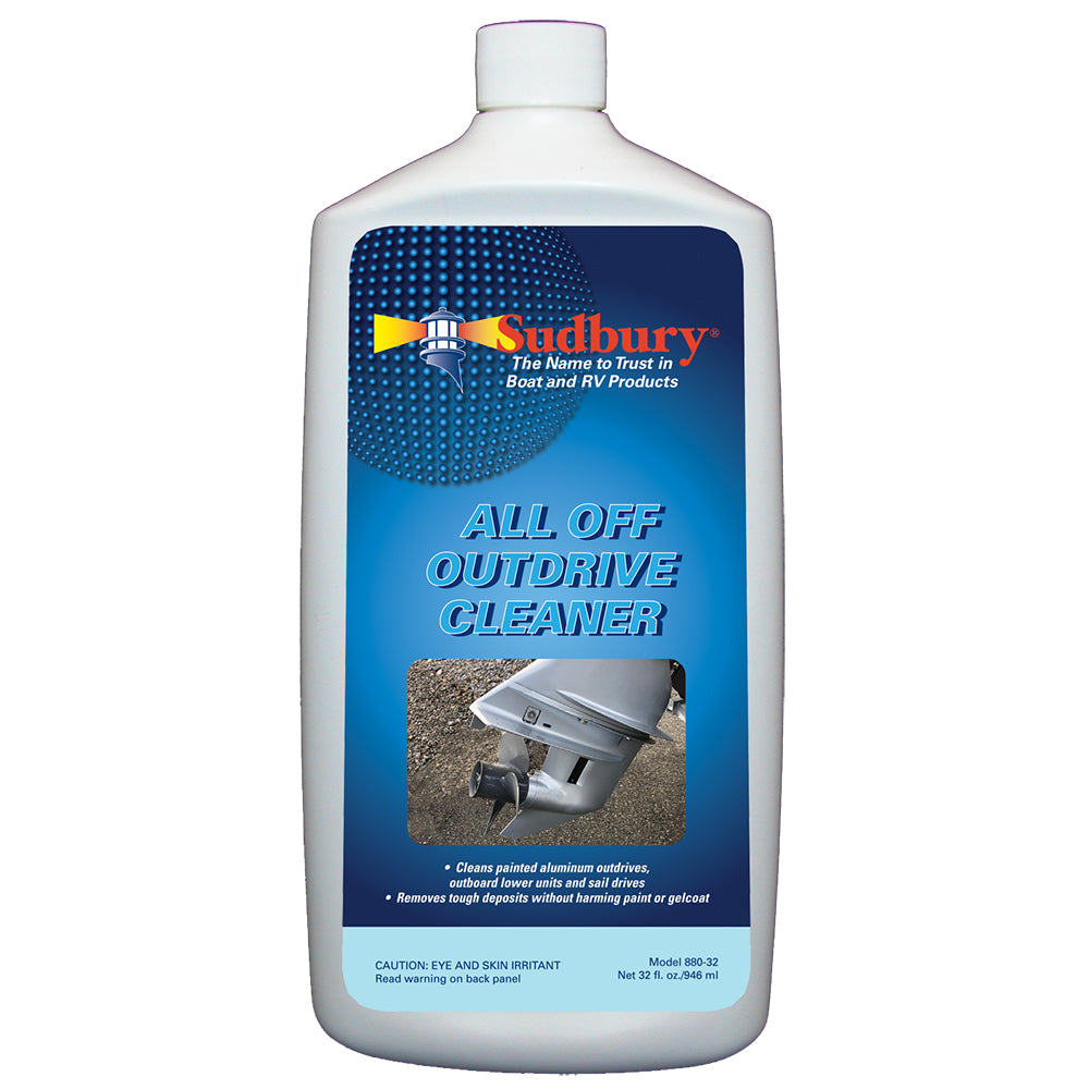 Sudbury All Off Outdrive Cleaner 32oz bottle, a marine cleaning product for removing dirt and grime from outdrives.