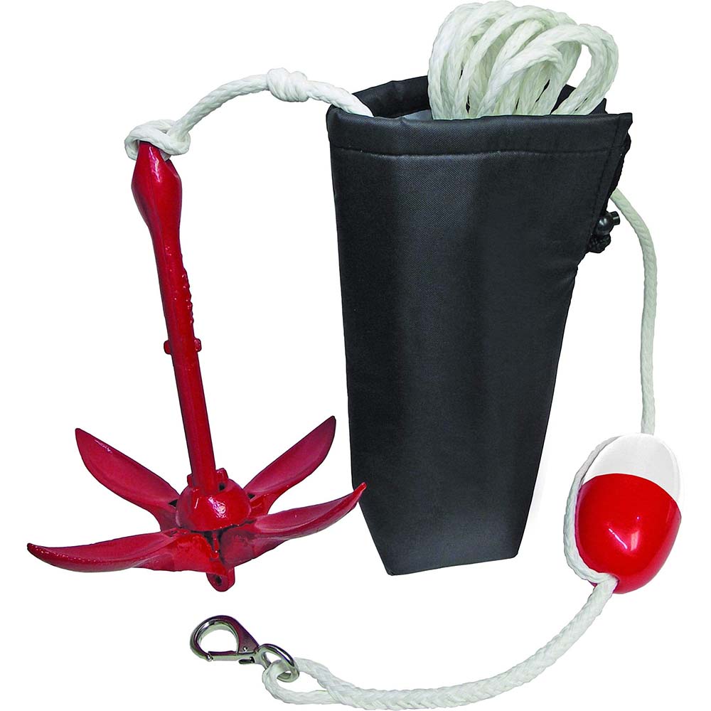 T-H Marine PWC Anchor Kit with 3lb anchor, suitable for personal watercraft, shown with anchor and accessories for secure docking.