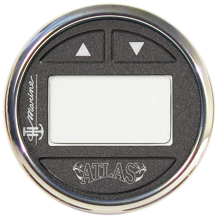 T-H Marine ATLAS hydraulic gauge kit with stainless steel bezel for 6, 10, 12, or 14-inch ATLAS jack plates on a boat.