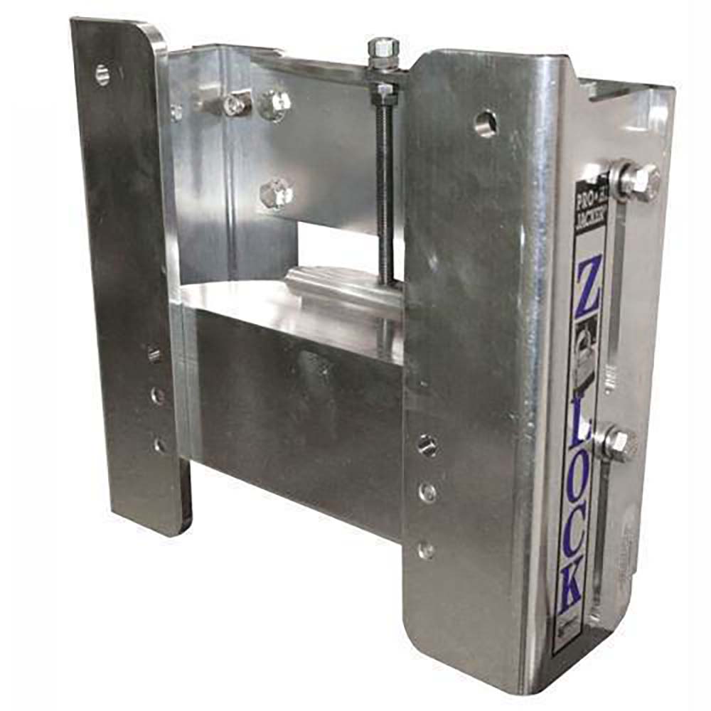 T-H Marine Z-Lock 4-inch set back manual single adjust jack plate installed on a boat motor for optimal positioning.