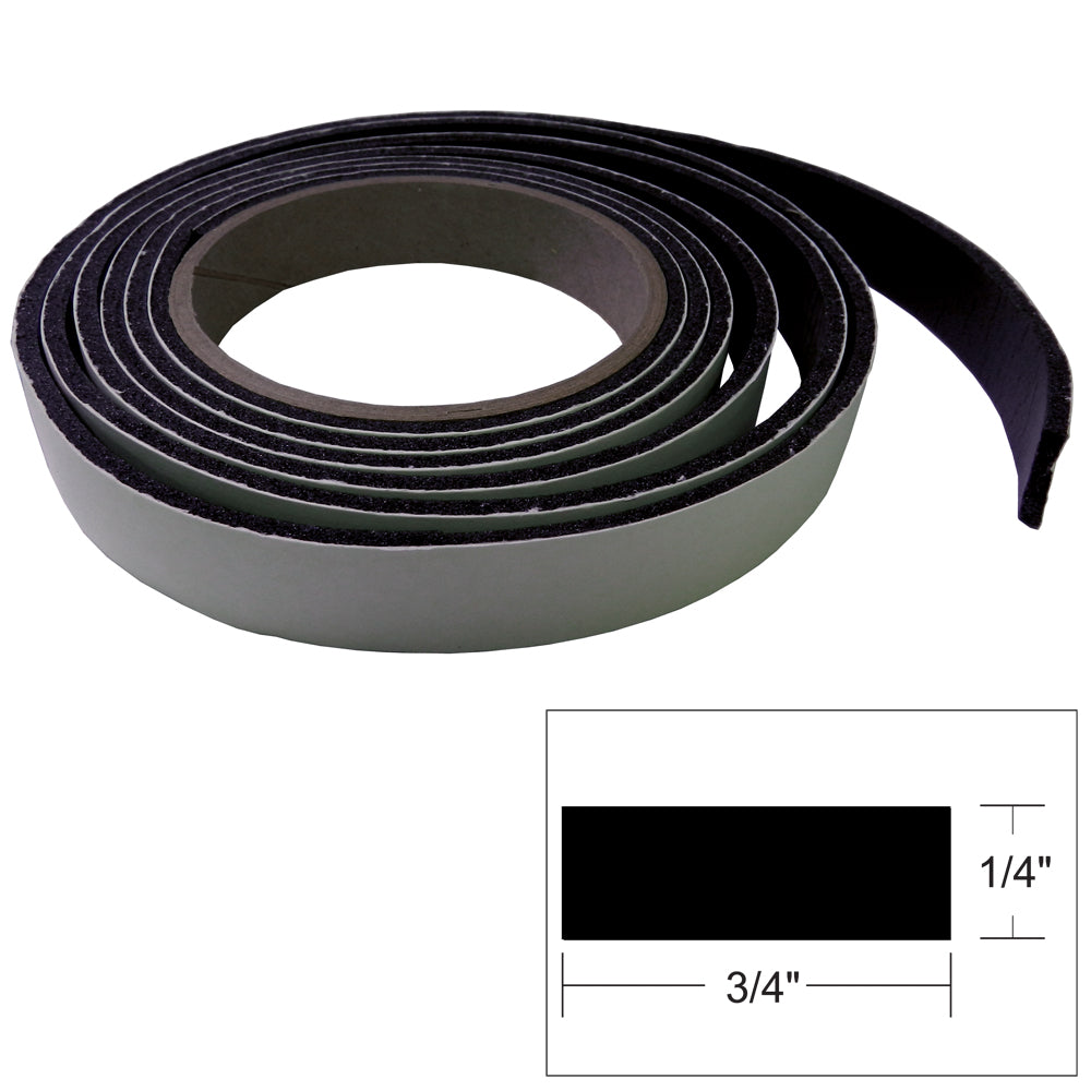 Black TACO Marine Hatch Tape, 8 feet long and 1/4 inch high, designed as an accessory for marine hatch sealing and protection.