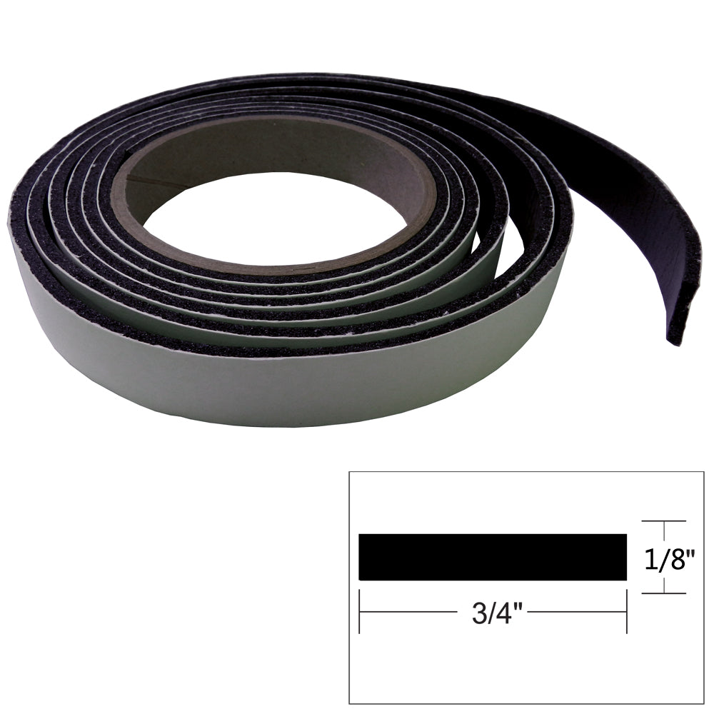 Black TACO Marine Hatch Tape, 8 feet long, used for marine hatch accessories, shown on boat hatch surface.