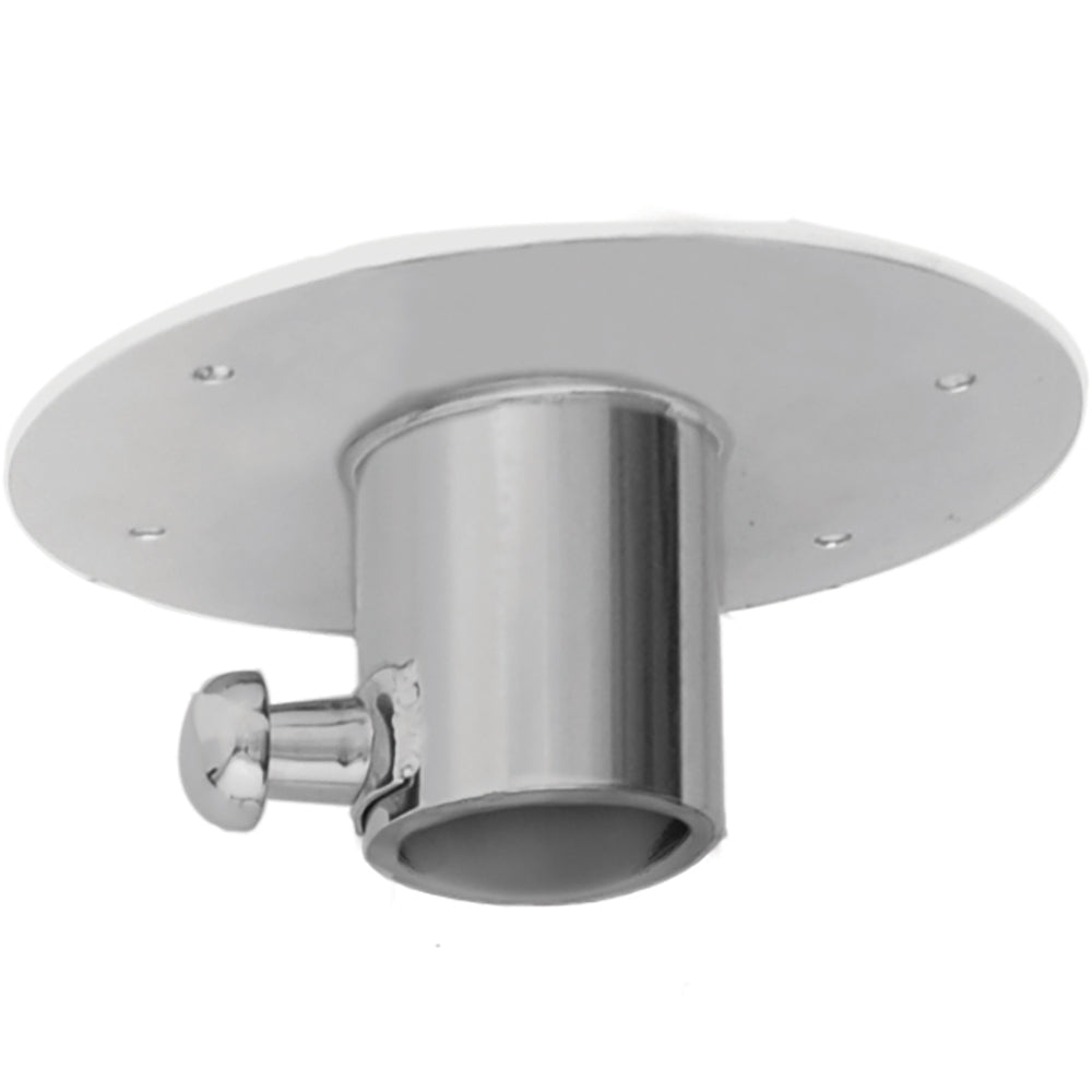 Stainless steel TACO Marine table base with locking pin, designed for durable marine boat furniture accessories.