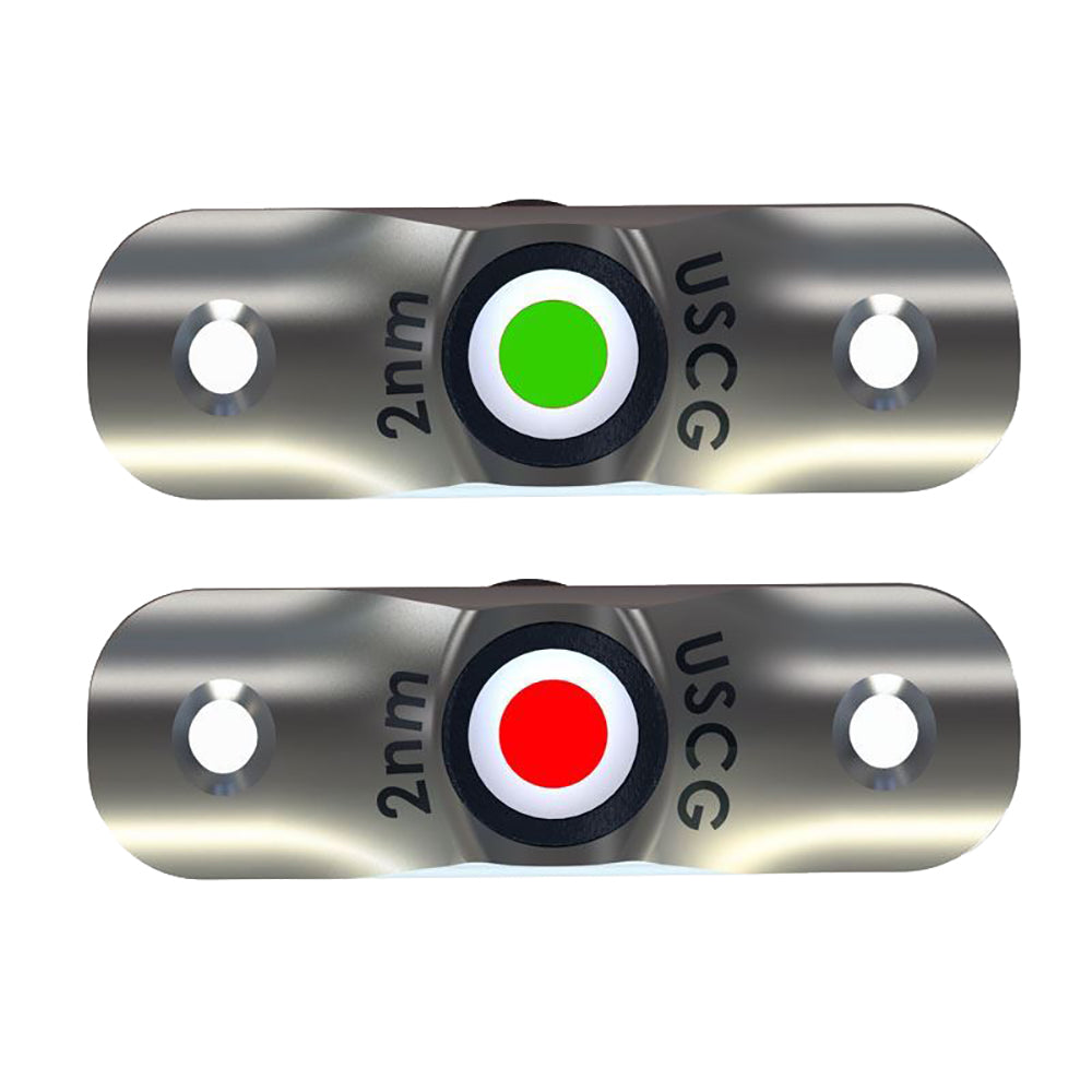 TACO Marine Rub Rail Mounted LED Navigation Light Set, 2-1/2-inch, marine navigation lights for boat safety and visibility