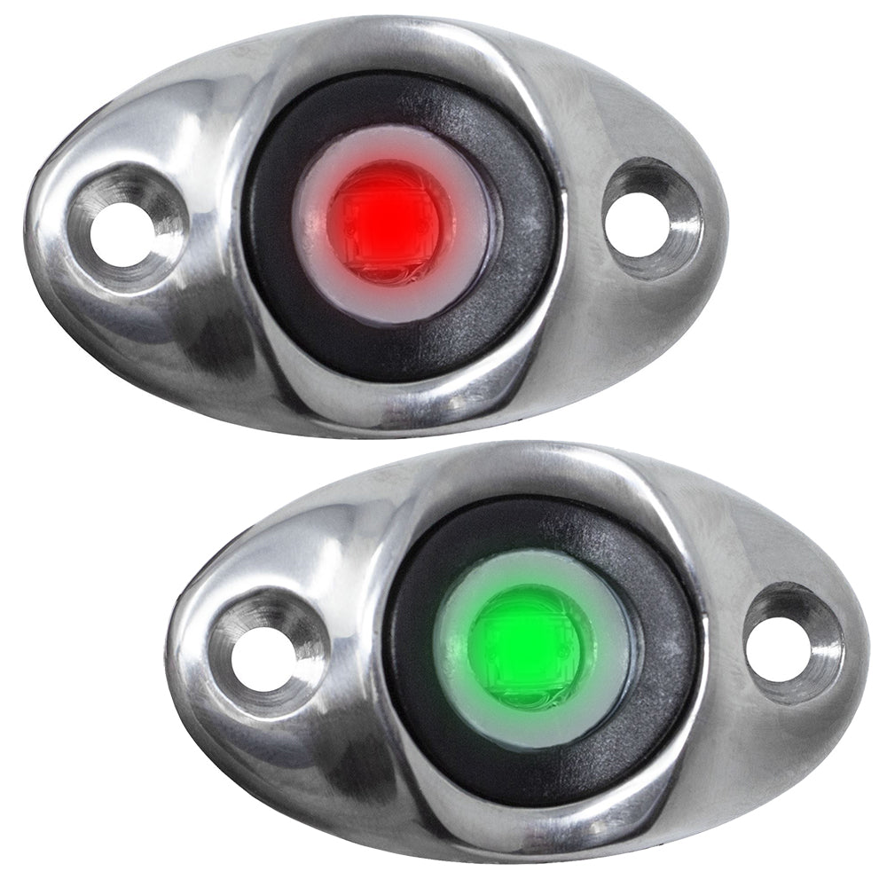 TACO Marine Surface Mount LED Side Navigation Light Set, 1-3/4-inch, with white LED lights for boat navigation safety