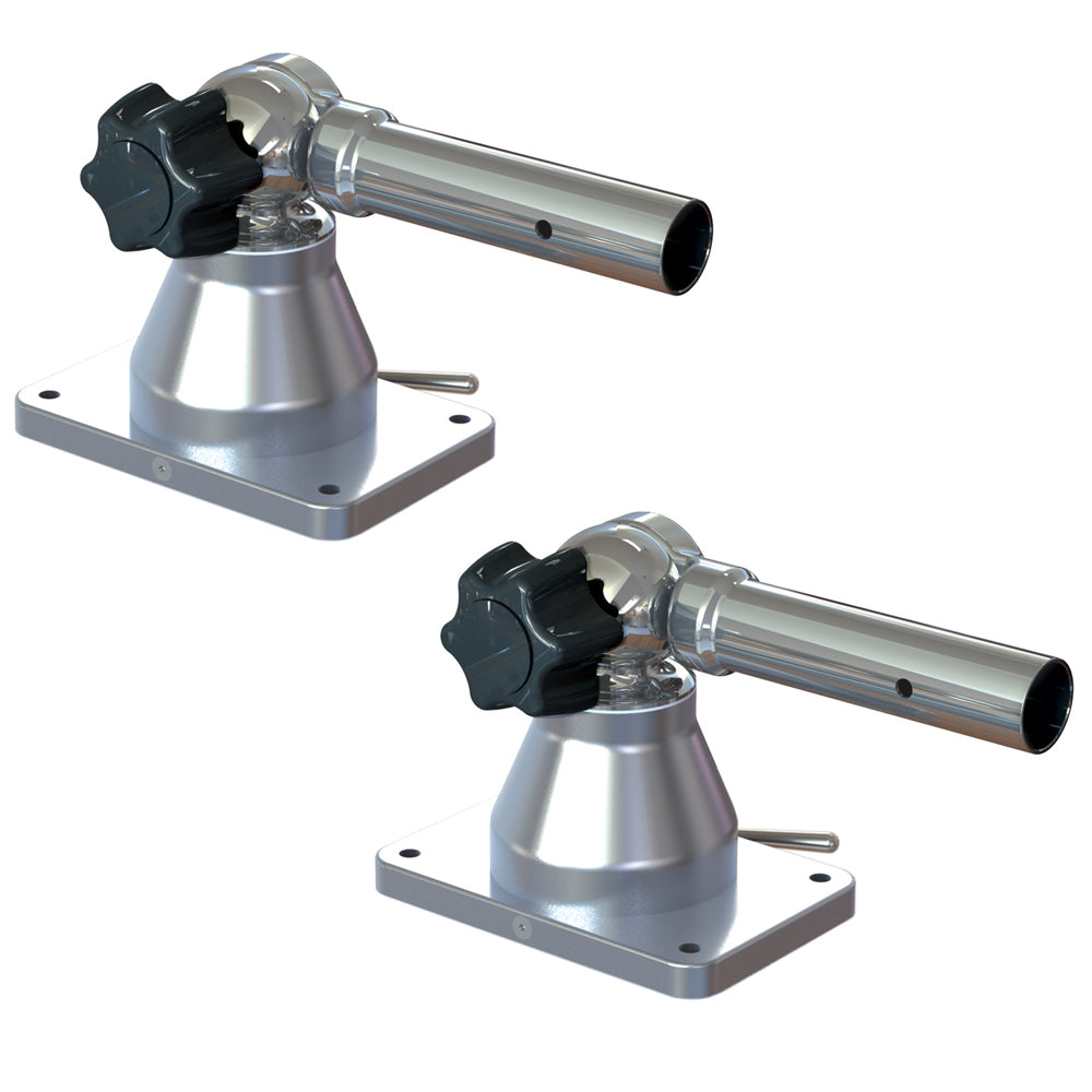 Pair of TACO Marine Grand Slam 170 Outrigger Top Mounts, 1-1/8 inch, for outriggers, durable marine outrigger accessories.