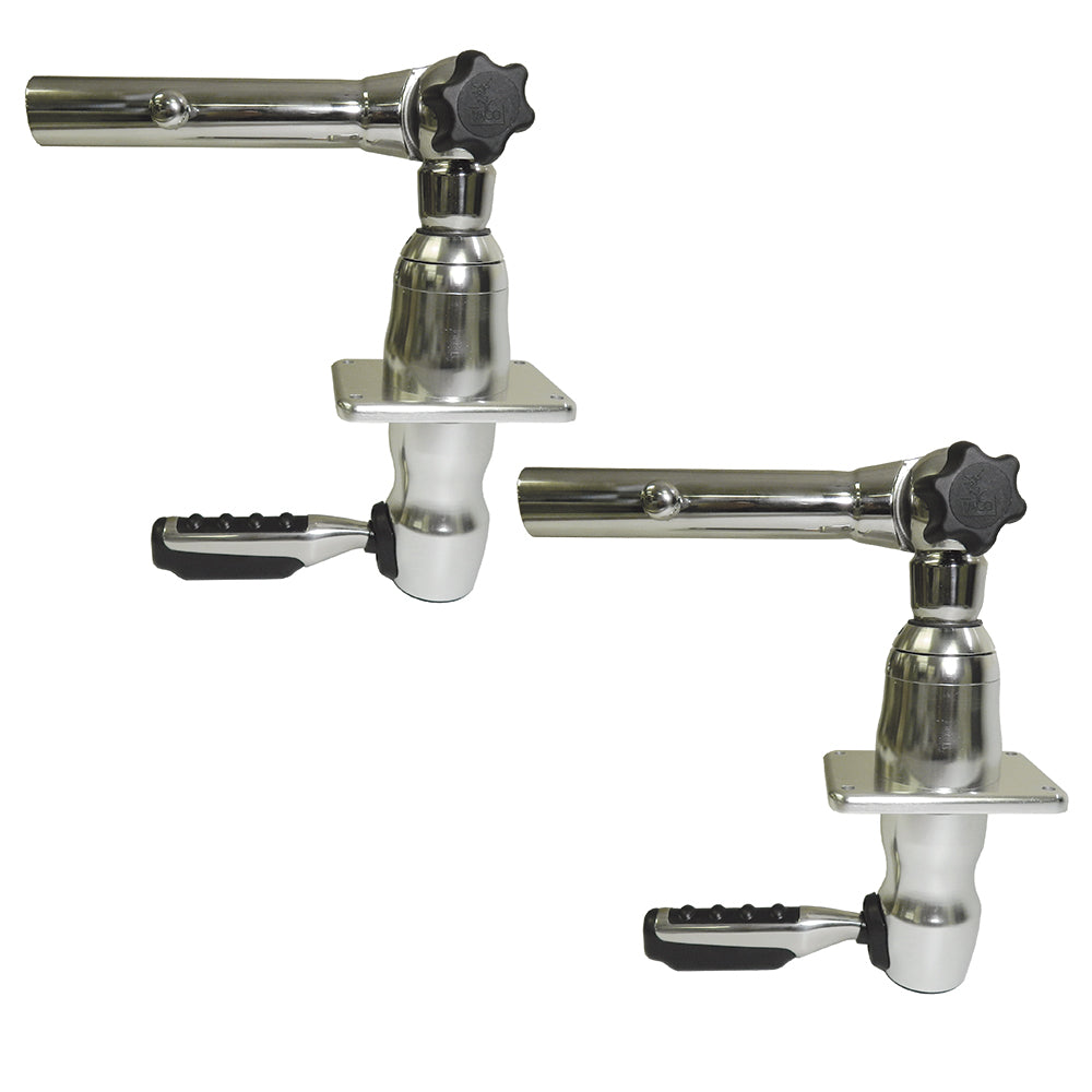 TACO Marine Taco Grand Slam 280 Outrigger Mounts for boat outriggers, showing durable metal construction and mounting hardware