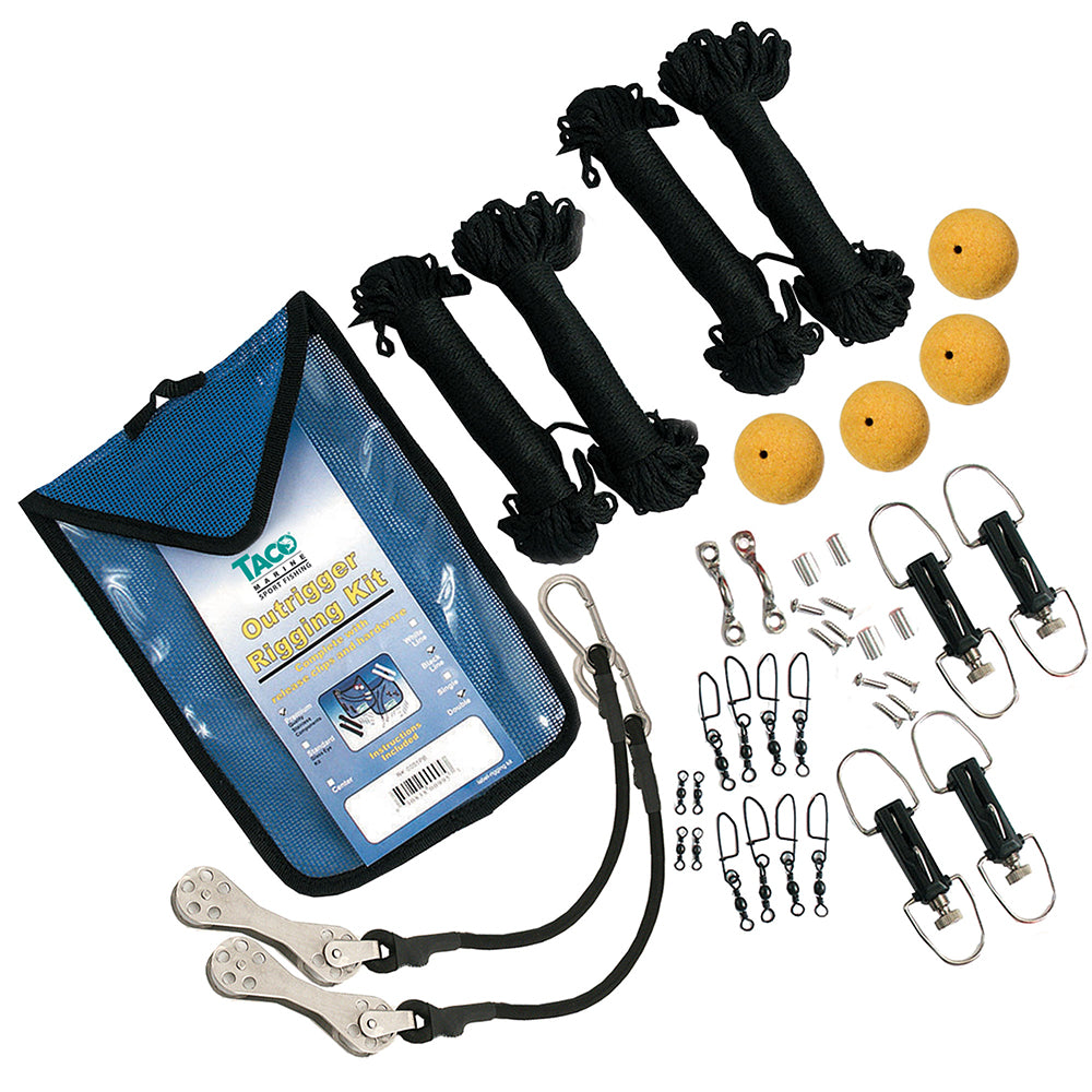 TACO Marine TACO Premium Double Rigging Kit for 2-Rigs on 2-Poles, outrigger accessories for boat rigging system.