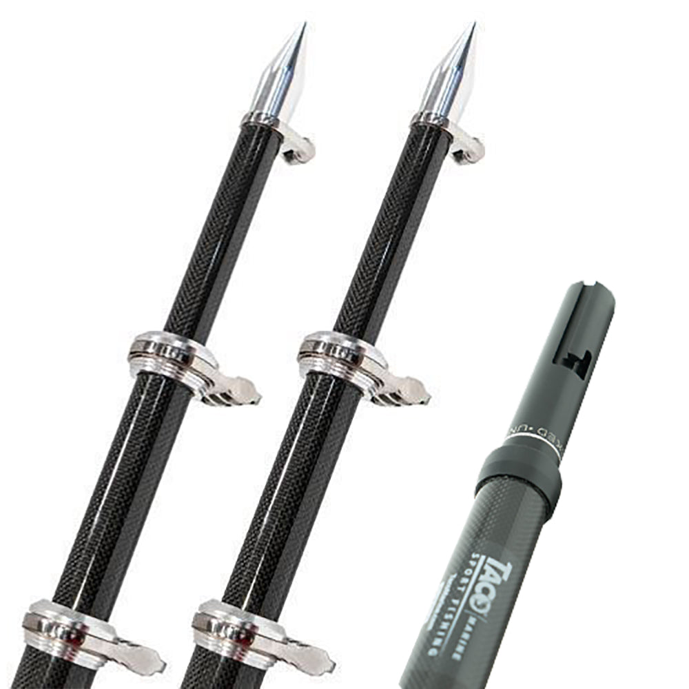 Black TACO Marine TACO 20 Carbon Fiber Twist Lock Outrigger Poles for GS-450, GS-500, GS-1000 bases, lightweight and durable.