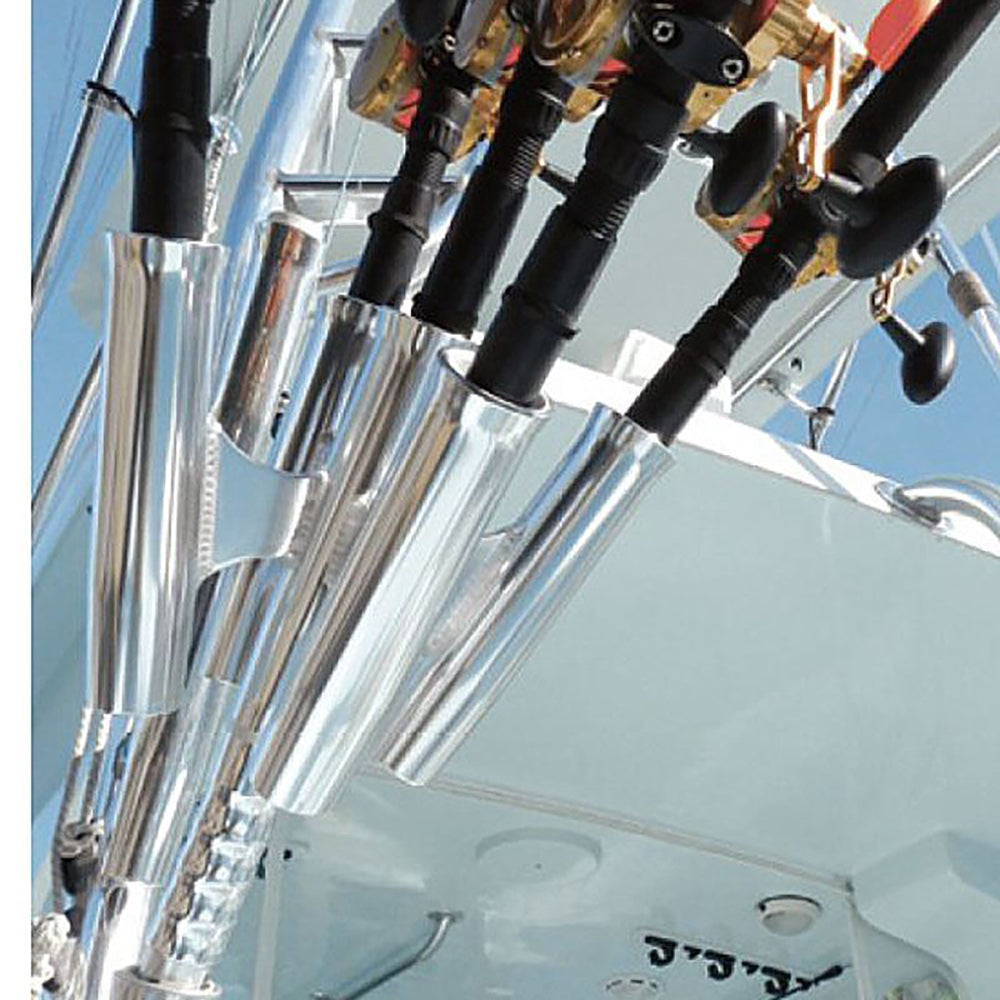 TACO Marine Olympic 5-Rod Holder Cluster with black corrosion-resistant holders for boat fishing rod storage