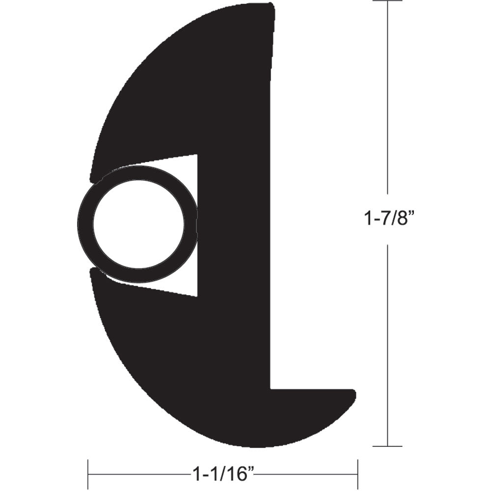 TACO Marine TACO Flex Vinyl Rub Rail Kit in black with black insert, 50-foot length, 1-7/8 by 1-1/16 inches, for boat protection