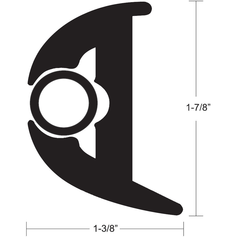 TACO Marine TACO Flex Vinyl Rub Rail Kit in black with black insert, 70 feet, 1-7/8" x 1-3/8" for boat edge protection