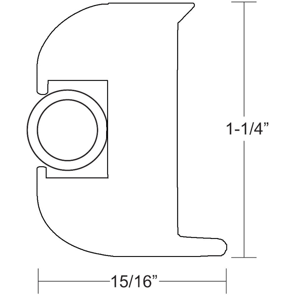 TACO Marine TACO Flex Vinyl Rub Rail Kit in white with white insert, 50-foot length, for boat edge protection and decoration