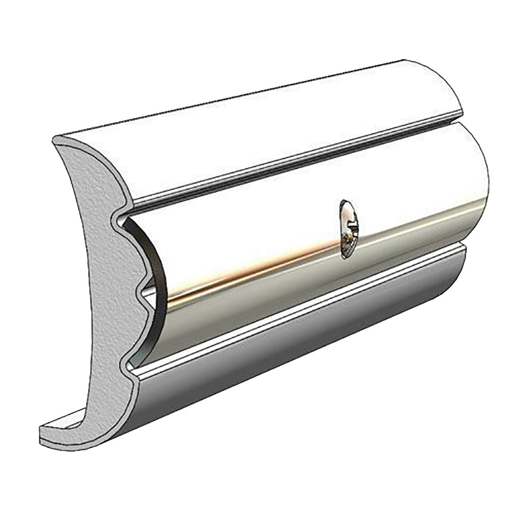 TACO Marine Rigid Vinyl Flex-Core Rub Rail in Frosty White, 1.58" x 0.635" for boat edge protection and decoration.