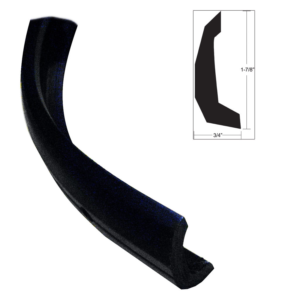 Black TACO Marine TACO Semi-Rigid Rub Rail Kit, 30-foot length, with no insert, designed for boat edges and hull protection.