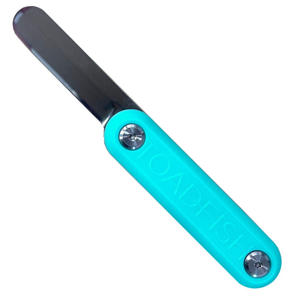Toadfish Clam Knife in teal, a durable deck and galley tool for opening clams, with a sturdy handle and sharp blade.