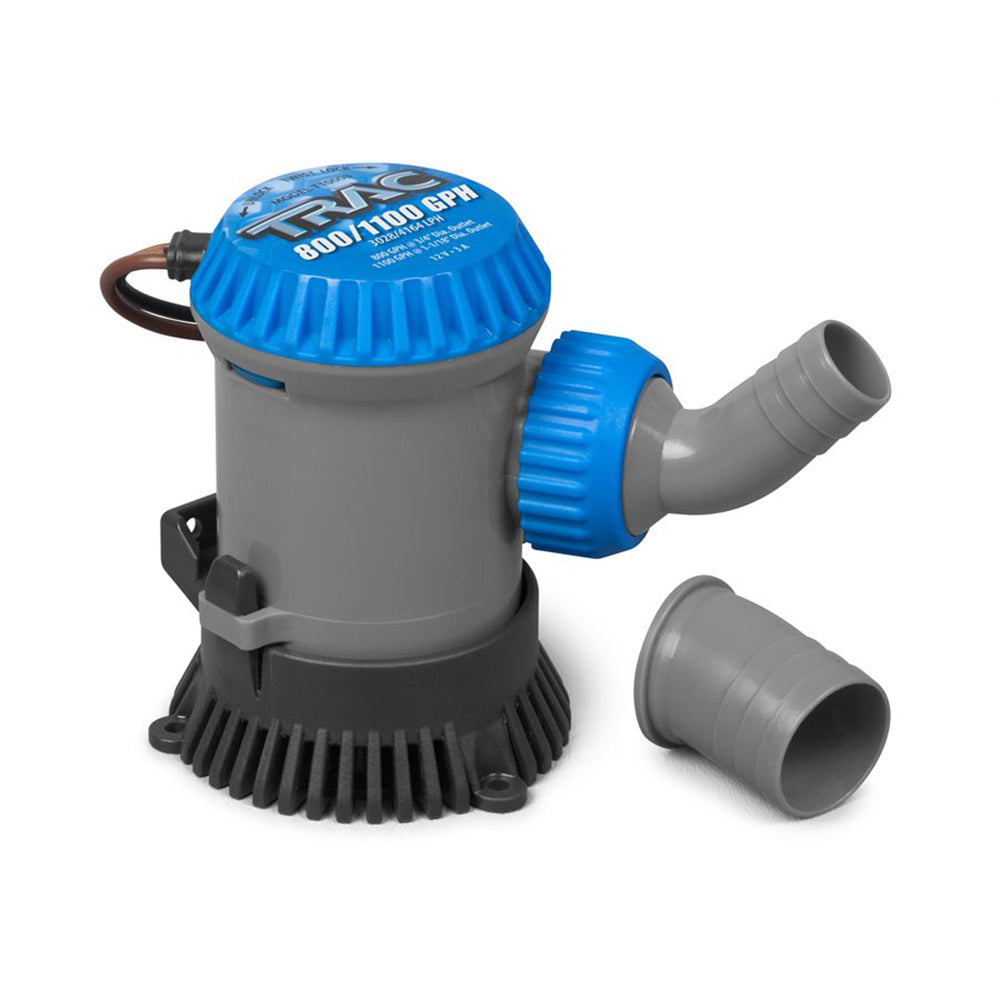 TRAC Outdoors Bilge Pump 800/1100 GPH non-automatic boat bilge pump for water removal, durable and reliable marine equipment.