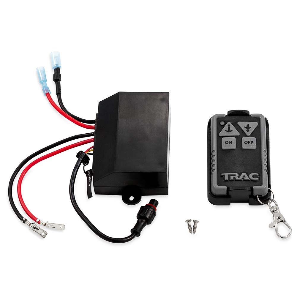 Wireless remote for TRAC Outdoors F/G3 Anchor Winch, windlass accessory, used to operate the anchor windlass remotely.