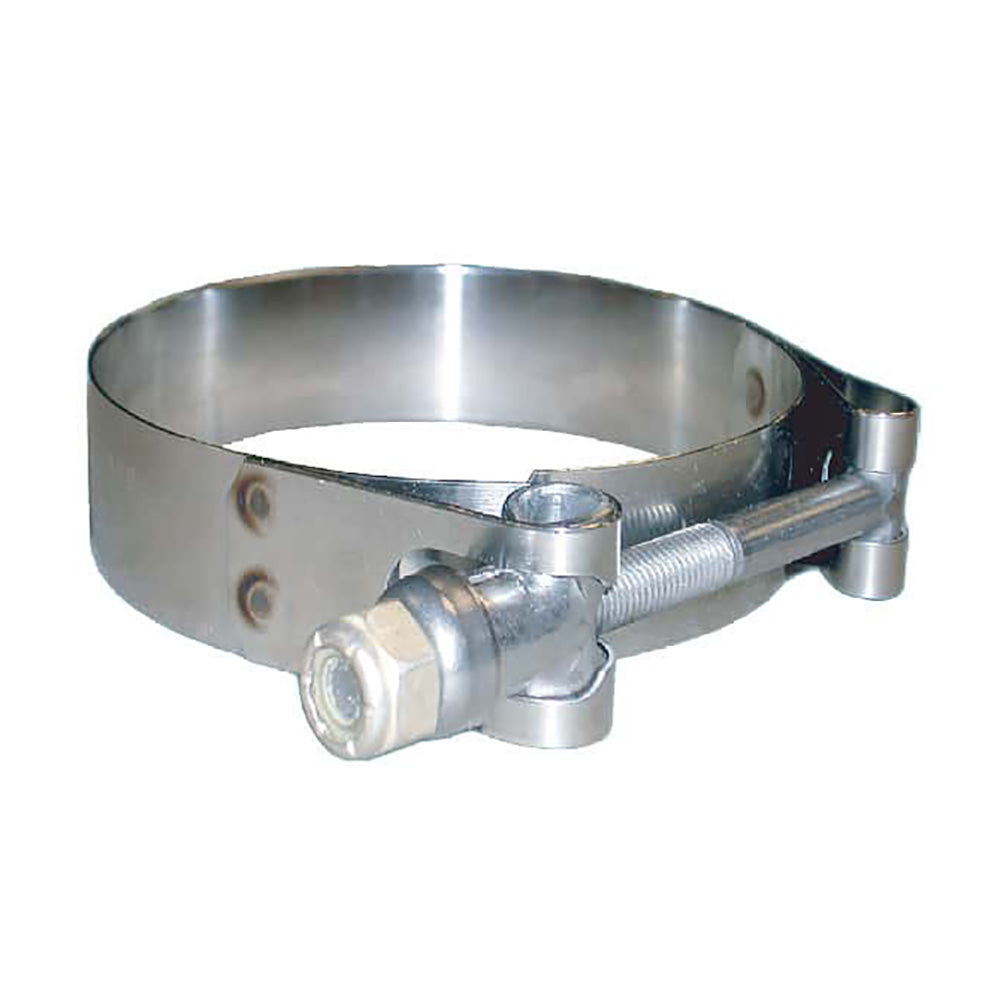 Trident Marine 316 SS T-Bolt Clamp with 3/4 inch band, 6.30-6.74 inch range, 10-pack of marine accessories.