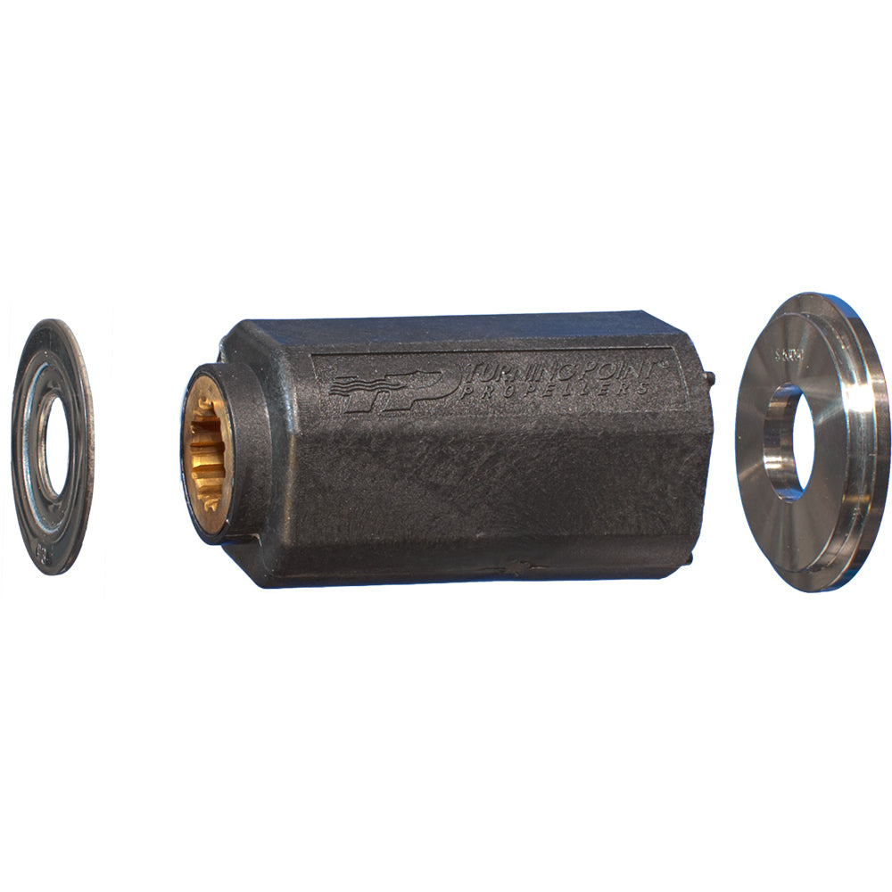 Turning Point Propellers Hub Kit #503 with propellers, designed for drone or RC helicopter applications, shown with mounting components.