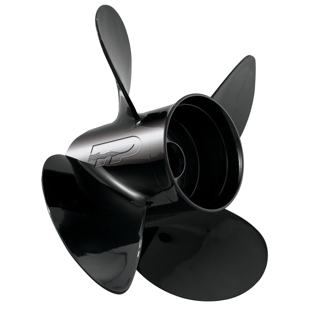 Turning Point Hustler right-hand aluminum propeller, 14-inch diameter, 21 pitch, 4-blade marine propeller for boat engines.