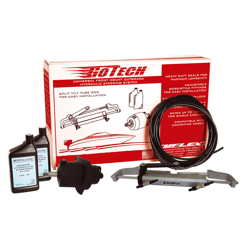 UFlex GoTech 1.0 universal front mount outboard hydraulic steering system by Uflex USA for boat steering.