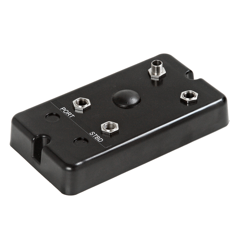 UFlex Power A V-Throttle F/0-5V Interface for steering systems by Uflex USA, showing the compact control device with wiring connections.