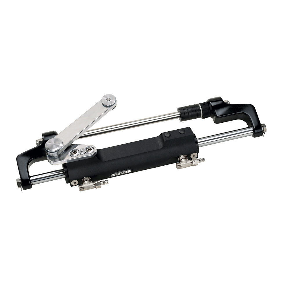 Uflex UC128 Version 1 hydraulic cylinder for steering systems, showing the Uflex USA branded hydraulic steering component.
