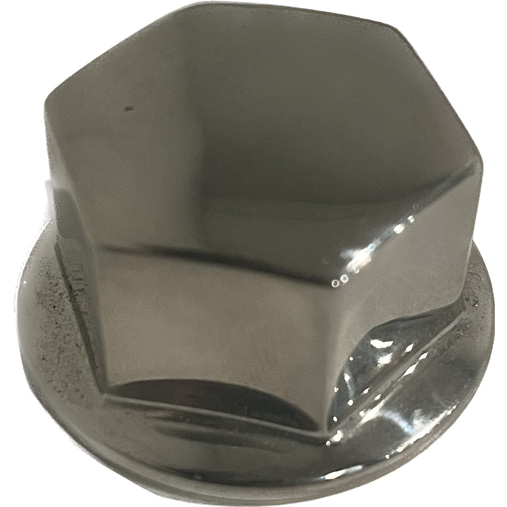 Uflex M12 Chrome Wheel Nut for steering wheels, shiny metal finish, designed for secure wheel attachment by Uflex USA.