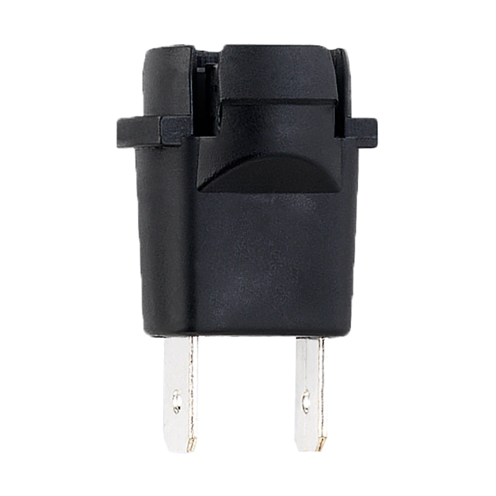 VDO Type E plastic bulb socket for gauge accessories, shown with wiring and mounting features.