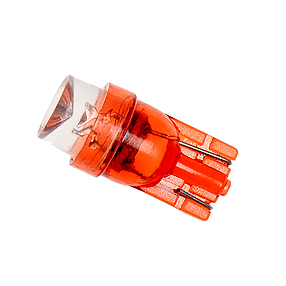 VDO Type E red LED wedge bulb for gauge accessories, showing the small red LED bulb with wedge base.