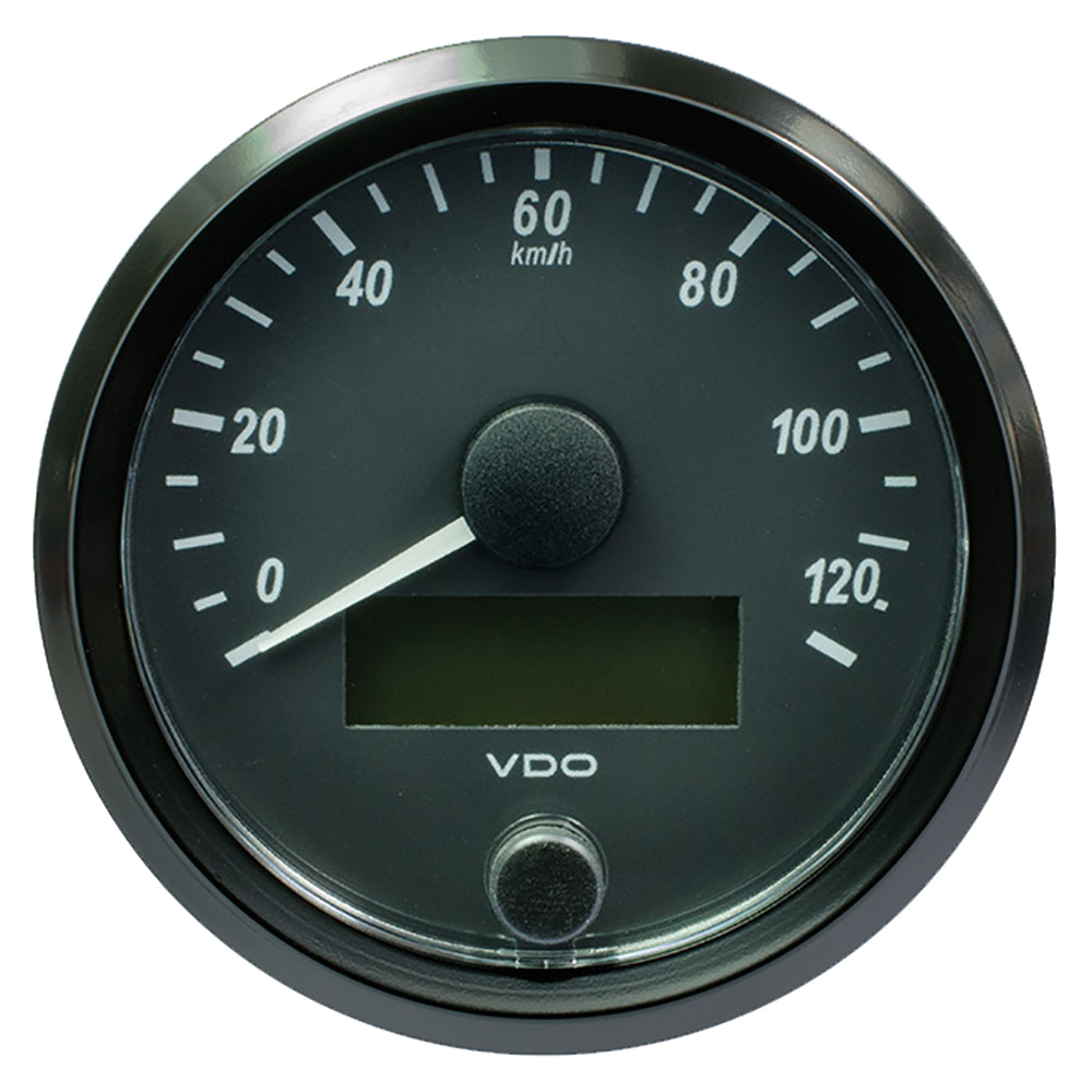 VDO SingleViu 80mm speedometer gauge showing 160 MPH for automotive dashboards