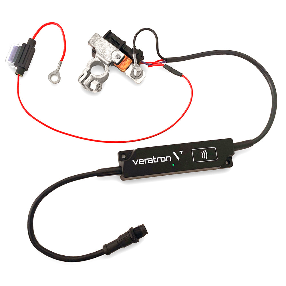 Veratron LinkUp Intelligent Battery Sensor IBS Kit for 12V gauges, showcasing the compact sensor device and wiring components.