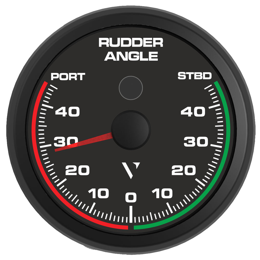 Veratron Professional 85mm rudder angle indicator gauge displaying measurement dial for NMEA 0183 navigation data.