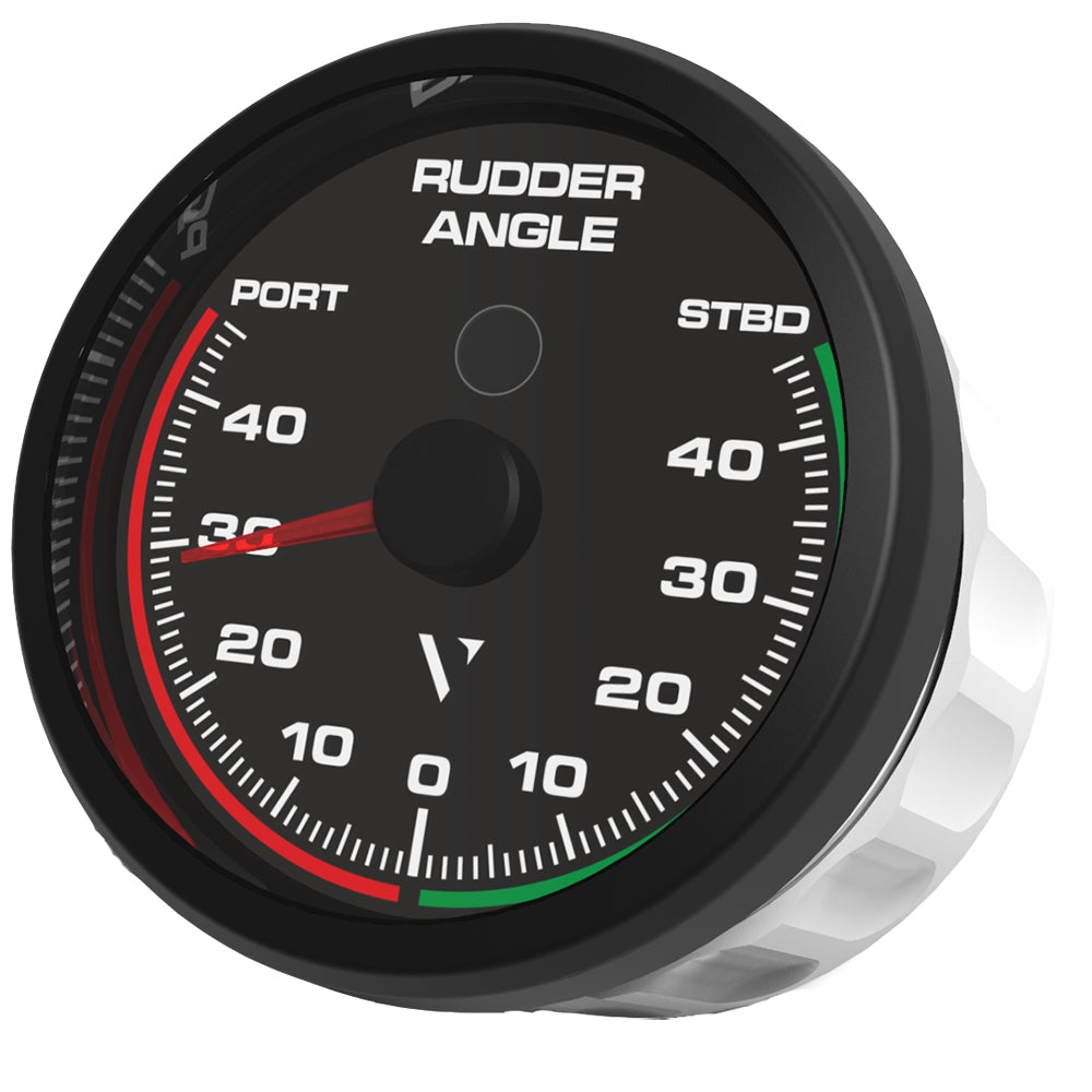 Veratron Professional 85mm rudder angle indicator gauge displaying measurement dial for NMEA 0183 marine navigation system