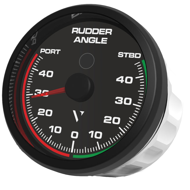 Veratron Professional 85mm rudder angle indicator gauge displaying measurement dial for NMEA 0183 marine navigation system
