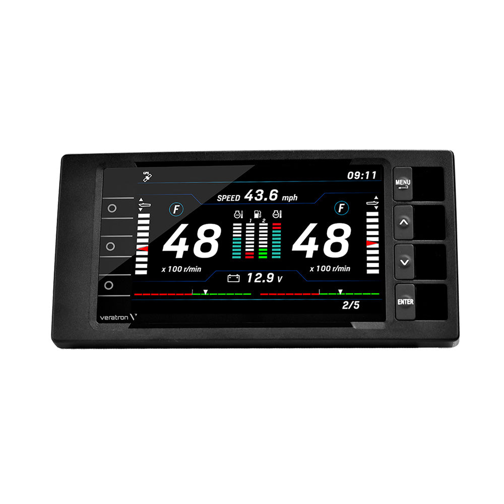 Veratron OceanLink 7-inch NMEA 2000 certified TFT gateway in black, marine instrument display for navigation and data monitoring.