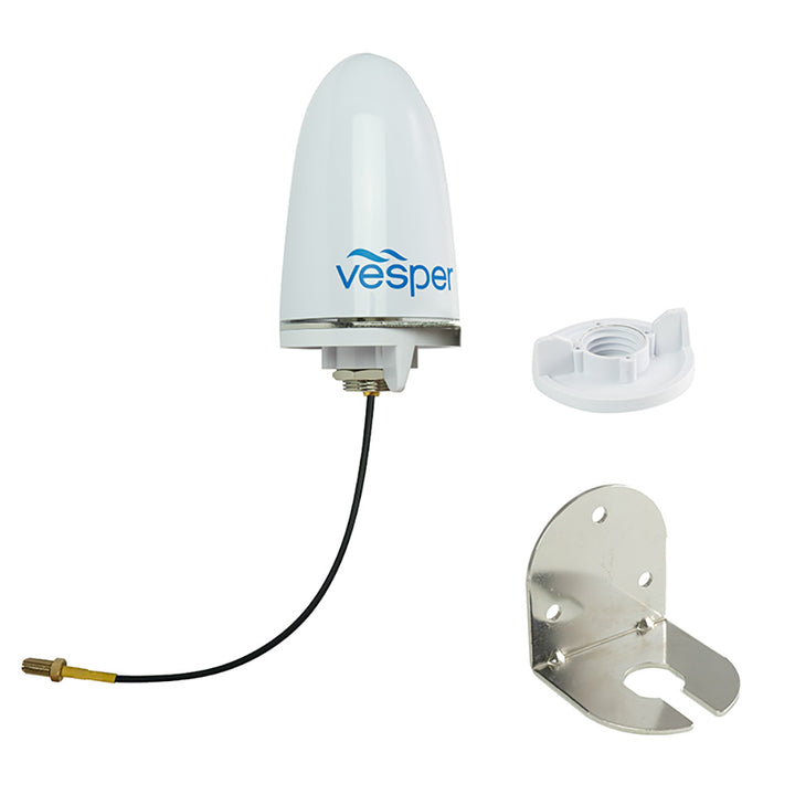 Vesper external cellular antenna with 5-meter cable and mounts for Cortex M1, designed for reliable cellular signal reception.